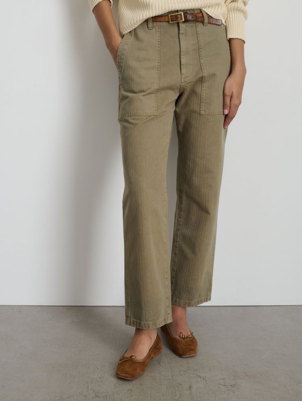 ALEX MILL Neil Pant In Herringbone, Vintage Olive, Size 0 - Picture 12 of 12